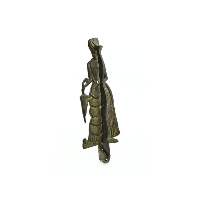 Victorian Vintage Brass English Lady Wall Mount Foldable Towel or Cloth Rack Hook For Sale - Image 3 of 5
