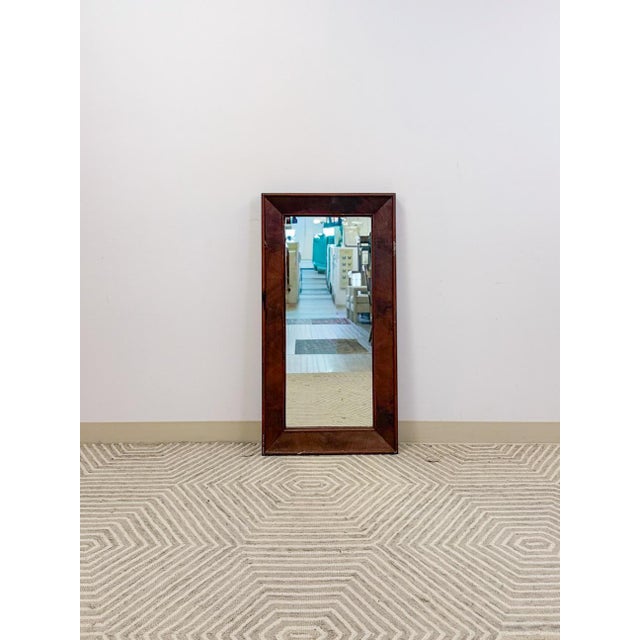 Vintage MCM Tigerwood Inlay Rectangular Mirror Mid-Century Rare Find For Sale - Image 4 of 7