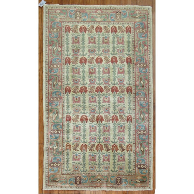 Folk Art Vintage Zabihi Collection Turkish Anatolian Accent Small Rug - 3'11" x 6'11" For Sale - Image 3 of 4