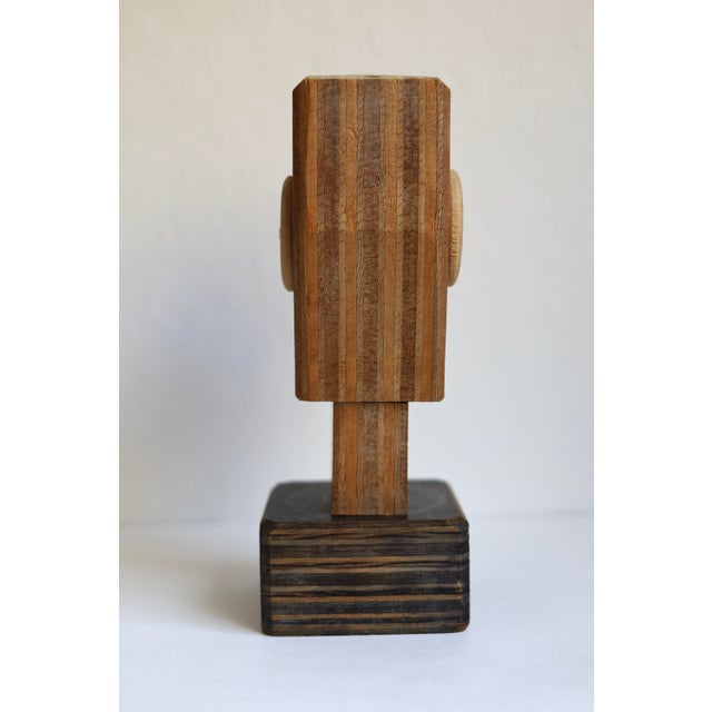 Tan Mid Century Folk Art Plywood Sculpture Whimsical Man For Sale - Image 8 of 10