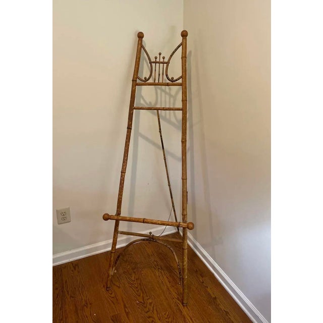 Traditional Antique Aesthetic Movement Scorched Bamboo Artist’s Easel, Circa 1885 For Sale - Image 3 of 5
