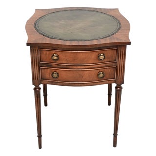 Antique Regency Leather Top Side Table, 1950 For Sale