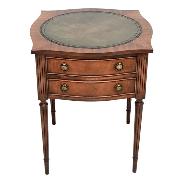 Antique Regency Leather Top Side Table, 1950 For Sale