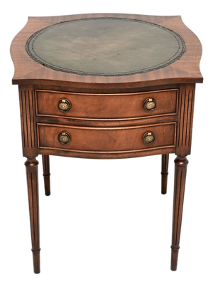 Antique Regency Leather Top Side Table, 1950
