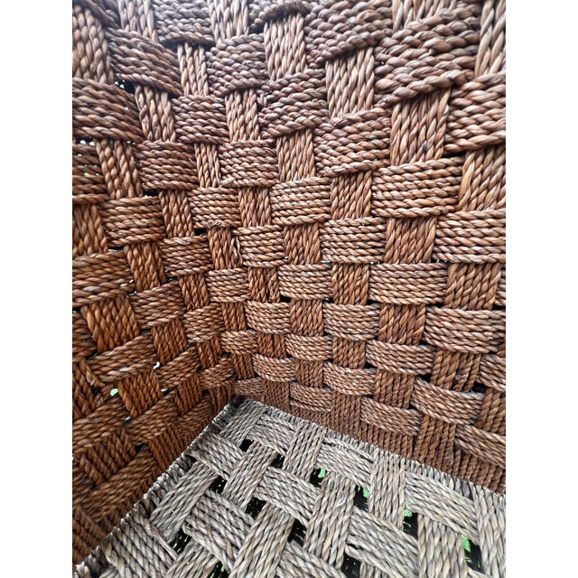 Mid 19th Century Rare Form George III Period Irish Corner Chair With Woven Rope Seat and Back For Sale In Atlanta - Image 6 of 9