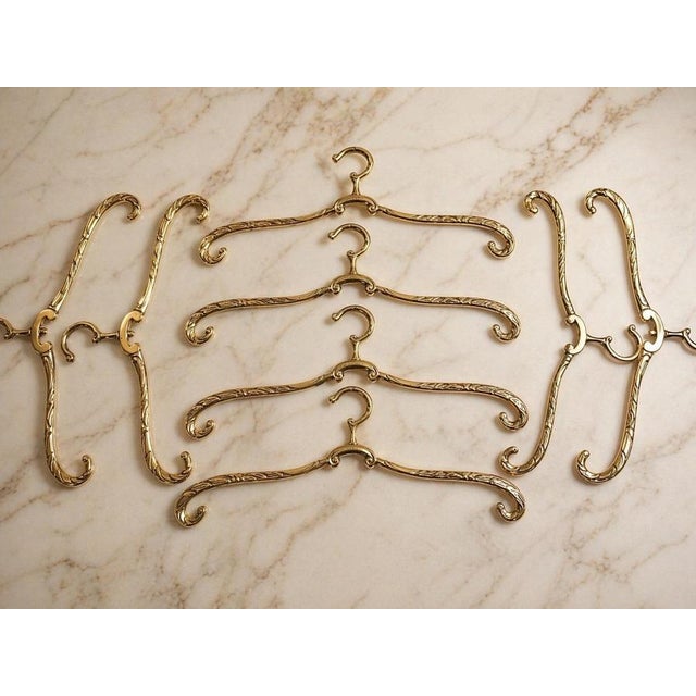Hollywood Regency Hollywood Regency Brass Hangers, 1970, Set of 8 For Sale - Image 3 of 12