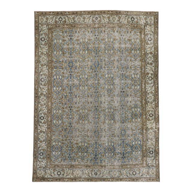 Antique Persian Mashhad Rug - 08'09 X 12'00 For Sale