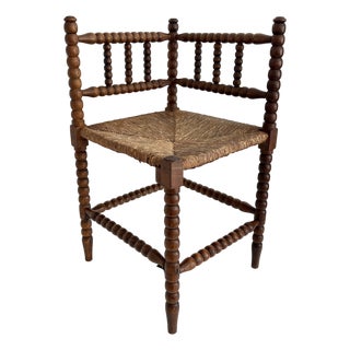 Antique Dutch Bobbin Corner Chair For Sale