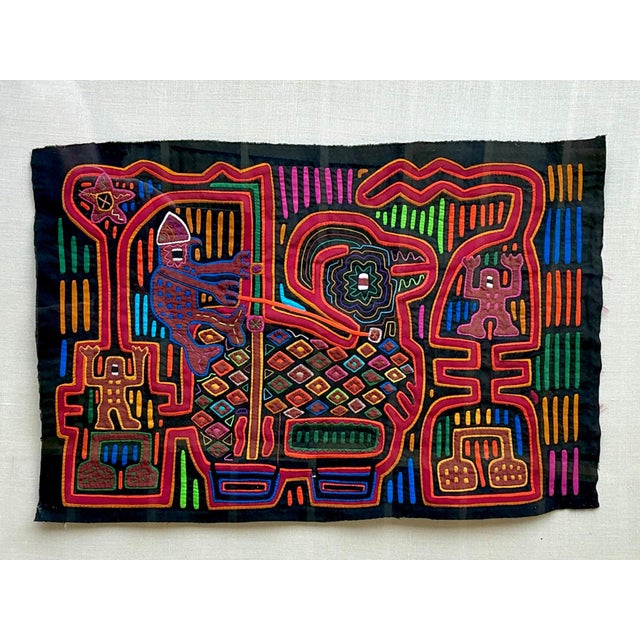 Vintage Lucite Boxed Mola Textile Art - Pair For Sale - Image 11 of 18
