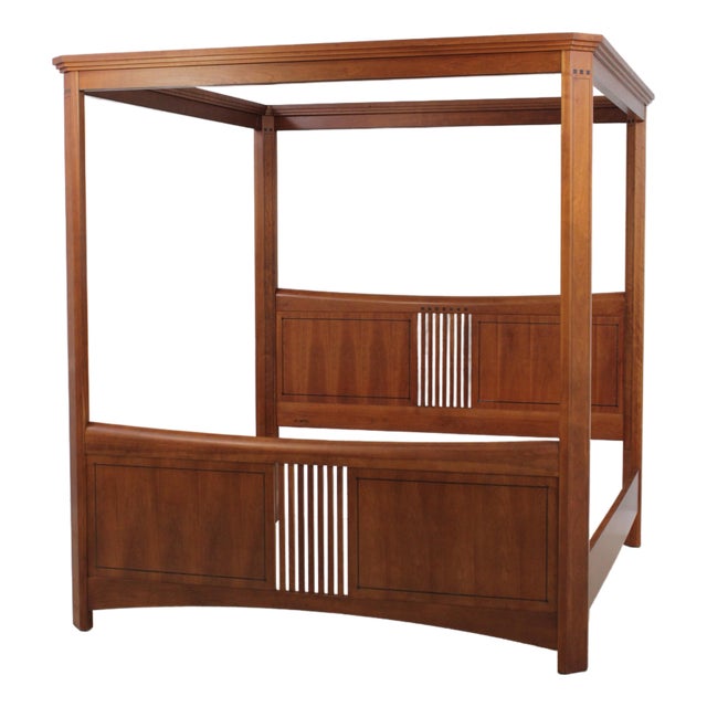 Stickley Cherry 21st Century King Size Canopy Bed For Sale