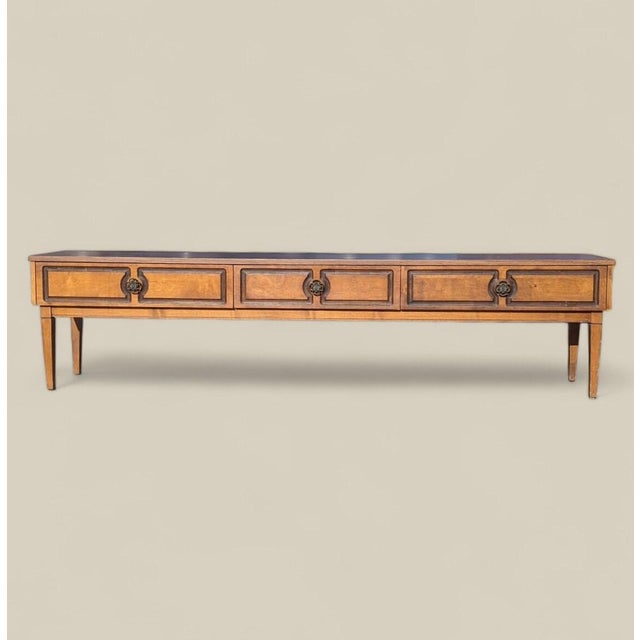 Mid-Century Asian-Inspired Walnut Nine-Drawer Credenza, 1960s For Sale - Image 4 of 10