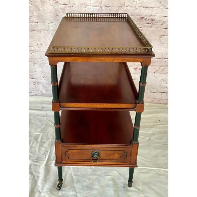 Beacon Hill Mahogany Etagere Side Table With Brass Gallery For Sale In Tampa - Image 6 of 13