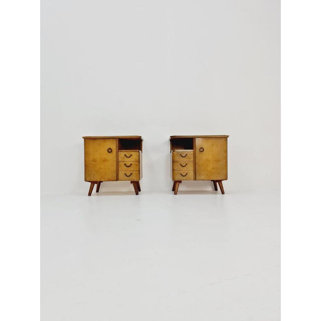 Mid-Century German Beech Bedside Tables from Wk Möbel, 1960s, Set of 2 For Sale - Image 3 of 12