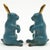 19th Century Antique 19th Century Chinese Export Blue & Gold Cloisonné Rabbits - A Pair For Sale - Image 5 of 7