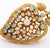 14K Yellow Gold Opal Brooch Pendant, featuring 29 opal cabochons weighing a total of approx. 2.30 carats, worn through...