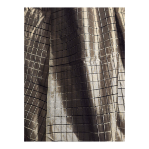 Designer Contemporary Silk Silver Gray Black Fabric -4.5 Yards