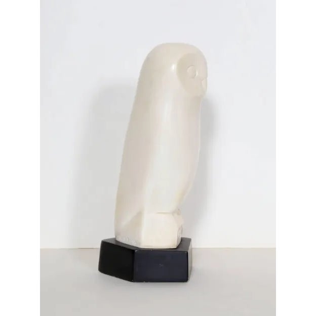 Art Deco Rare 1960s Cleo Hartwig Plaster Owl Sculpture - Sculptors Guild Monogram For Sale - Image 3 of 8