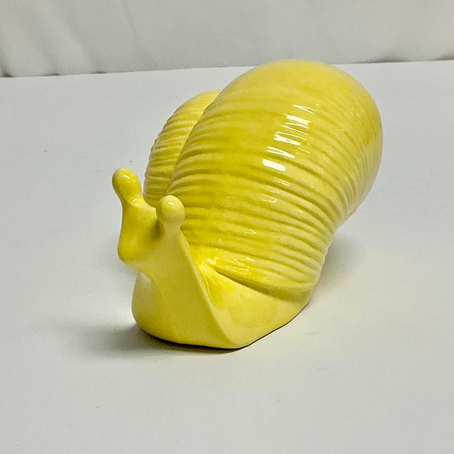Mid 20th Century Mid-Century Folk Art Boho Chic Hollywood Regency Ceramic Snail Figural, Large For Sale - Image 5 of 12
