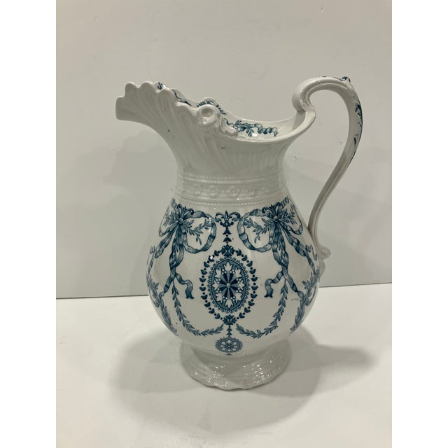 White Antique English Ironstone Pitcher For Sale - Image 8 of 8