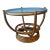 Vintage Round Bamboo and Glass Side Table For Sale