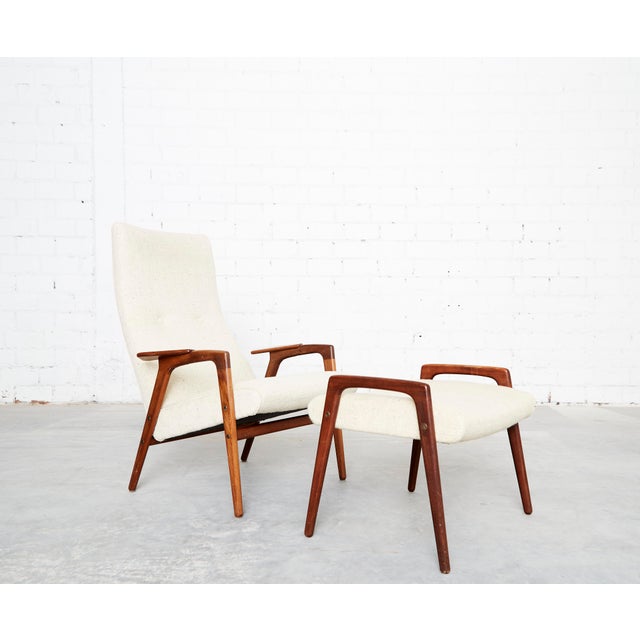Pastoe Set of Vintage Ruster Lounge Chair and Ottoman by Yngve Ekström for Pastoe, 1950s For Sale - Image 4 of 14