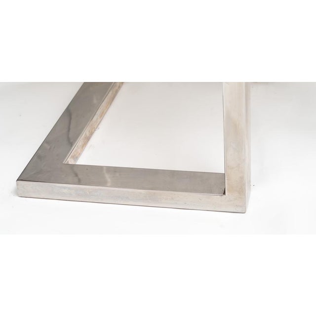 1970s Large Chrome-Plated Metal and Travertine Console Table, Italy, 1970s For Sale - Image 5 of 8