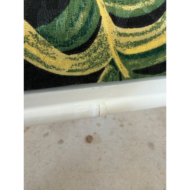 White Vintage Regency Phyllis Morris Faux Bamboo Lattice Lounge Chair For Sale - Image 8 of 10