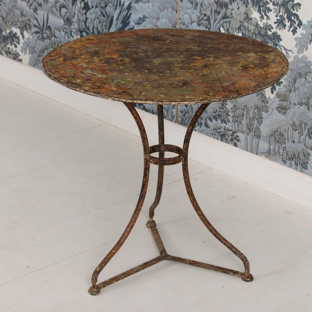 19th C. French Metal Guéridon Round Side Table in Original Patina For Sale - Image 12 of 17