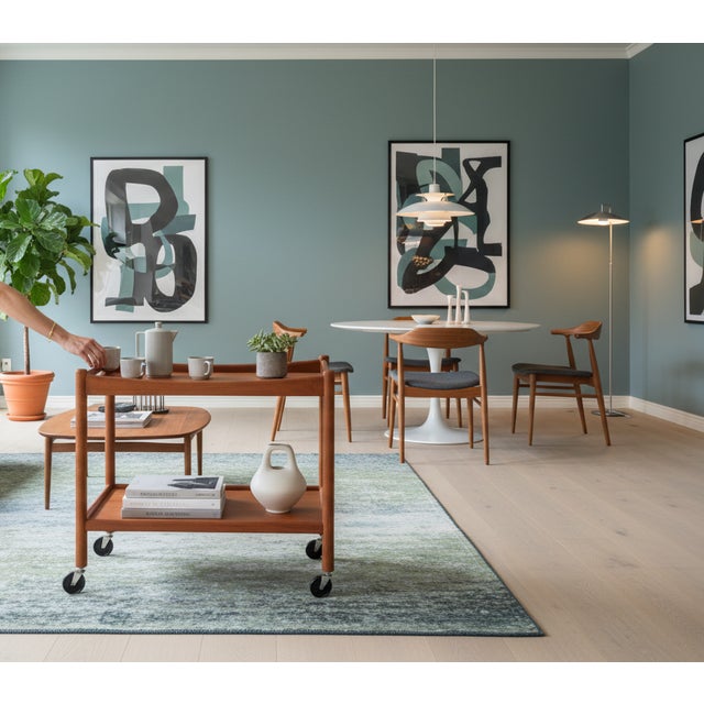 AT-45 Serving Trolley in Teak by Hans J. Wegner for Andreas Tuck, Denmark, 1960s For Sale - Image 6 of 14