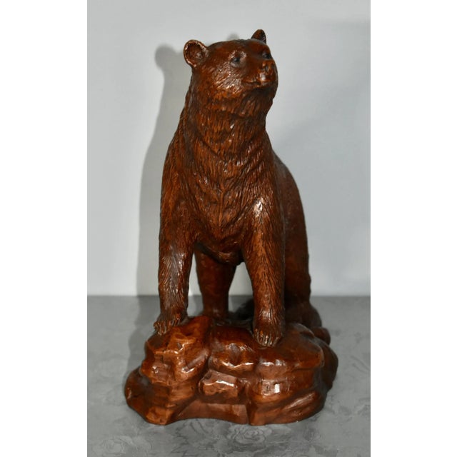 Handcrafted Grizzly Bear Sculpture Figurine Red Mill 1988 For Sale - Image 10 of 12
