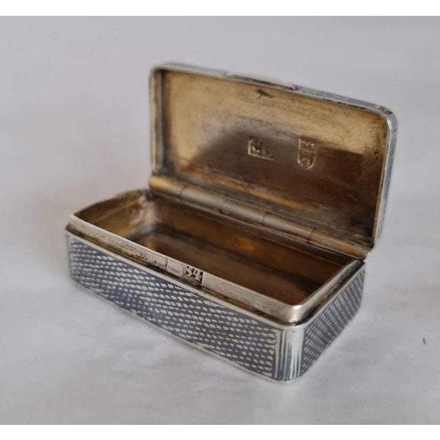 Antique Russian Silver-Gilt Niello Snuff Box, Moscow, 1871 For Sale - Image 4 of 9