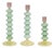 Multicolored Glass Taper Candle Holder (Set of 3) For Sale