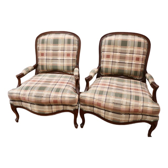 Late 20th Century Drexel Heritage Bergere Chairs - A Pair For Sale