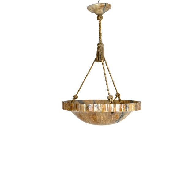 Swedish Grace Sculptural Alabaster Pendant Lamp, 1920s For Sale - Image 13 of 13