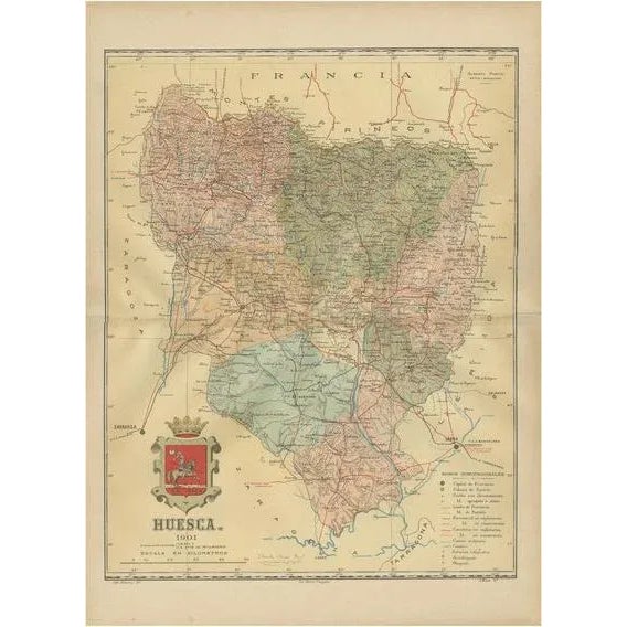 Geographic Overview of Aragons Northern Frontier in Spain For Sale - Image 6 of 6