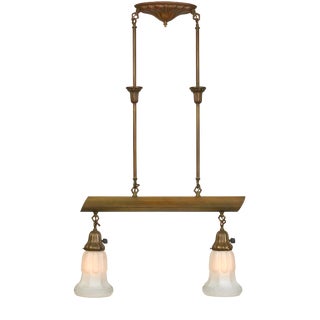 Art Deco Two Light Pendant Light Fixture For Sale