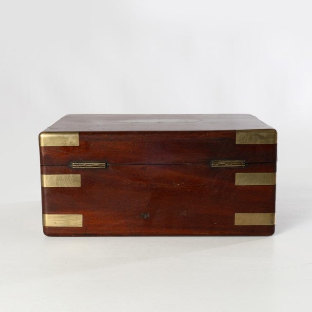 19th Century English Mahogany Brass Bound Box For Sale - Image 4 of 7