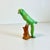 Folk Art 1970s Vintage Boho Chic Coastal Folk Art Ceramic Green Parrot Figurine. For Sale - Image 3 of 16