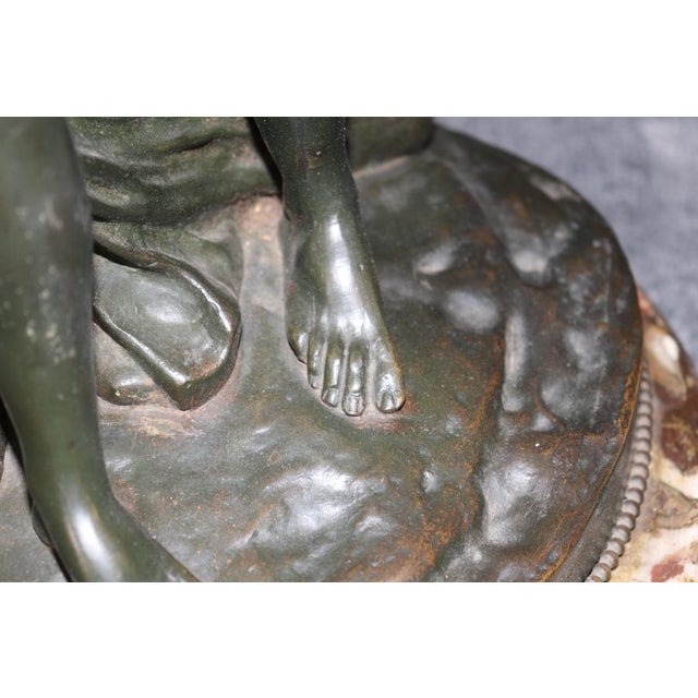 1920's Antique Bronze Statue of Children Playing Signed Clodion For Sale - Image 10 of 16
