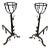 Important pair of wrought iron border andirons with deer heads For Sale