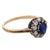 19th Century Victorian Gia No Heat Sapphire Diamond 14k Yellow Gold and Silver Ring, Size 8.25 For Sale - Image 4 of 6