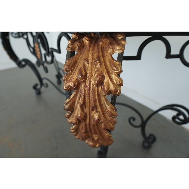 Vintage Iron & Marble Console Table For Sale - Image 9 of 17