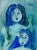 Mid 20th Century Vintage Judson Reynolds Briggs Two Women in Blue Painting For Sale - Image 5 of 5