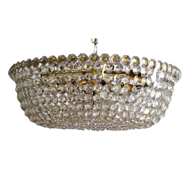 Mid-Century Modern Large Glass Chandelier from Lobmeyr, 1950s For Sale - Image 3 of 8