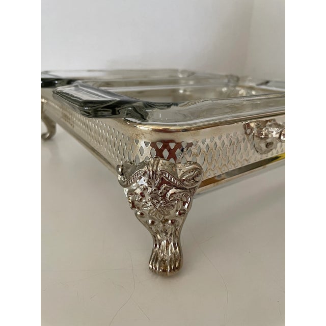 Contemporary Vintage Anchor Hocking Ovenware Loaf Pans with Silverplate Carrier- 3 Pieces For Sale - Image 3 of 8