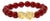 18K Yellow Gold Dragon Charm Red Agate Beaded Charm Bracelet For Sale