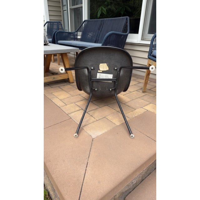 1970s 1971 Herman Miller Eames Upholstered Fiberglass Shell Side Chair DSX With Original Labels For Sale - Image 5 of 12