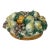 1940s Hand Painted Italian Majolica Large Fruit Basket Centerpiece For Sale