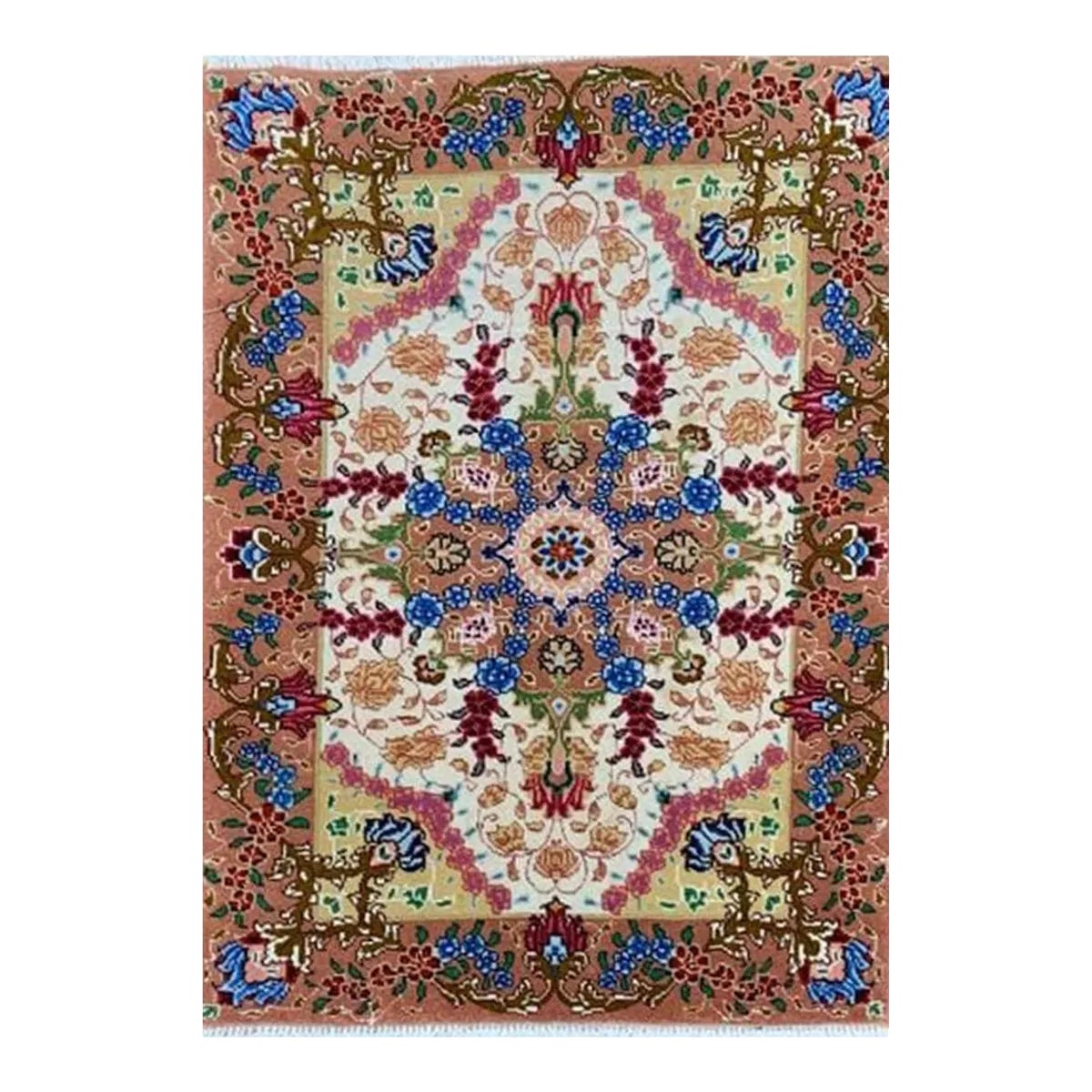 1990s Old Persian Tabriz Masterpiece Rug 2x2 | Chairish