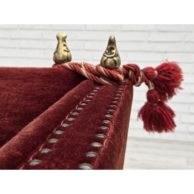Danish 2-Seater Drop Arm Spanish Sofa in Furniture Velour, 1970s For Sale - Image 4 of 18